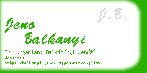 jeno balkanyi business card